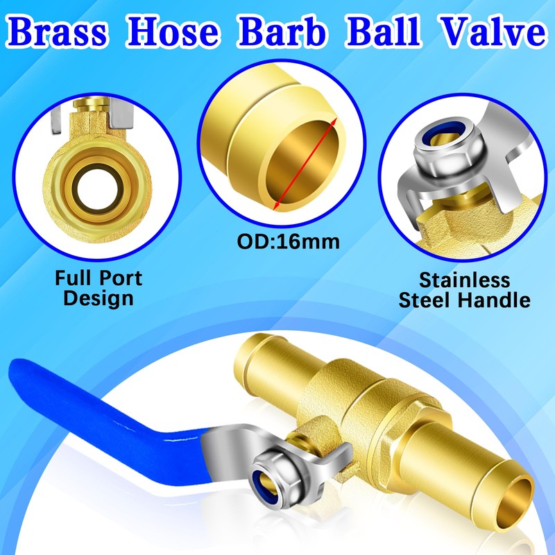 Brass 3/4" In-Line Heater Hose Shut Off Valve Kit -