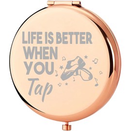 UJIMS Life is Better When You Tap Dance Step Dancers Gift Ballet Instructor Makeup Mirror Tap Dance Teacher Appreciation Gift (Tap Dance Mirror)