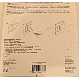 Lutron SC-2-PM Satin Colors 2-Gang Screwless Wall Plate in Pumice color