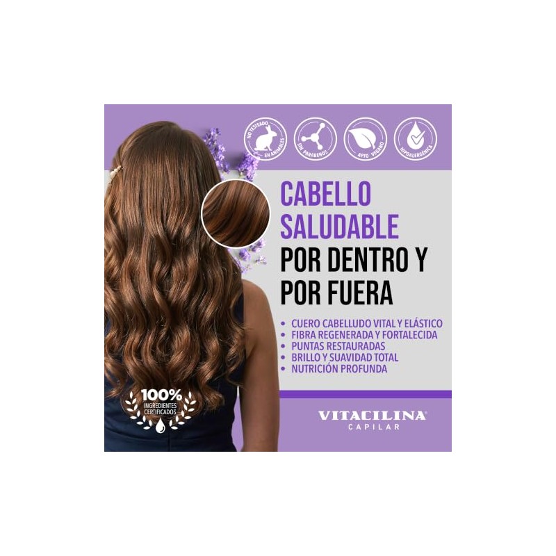 Vitacilina Shampoo Reparador, Botella de 400ml.