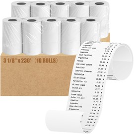 Builimeer (10 Rolls) 3 1/8" x 230' thermal paper receipt rolls
