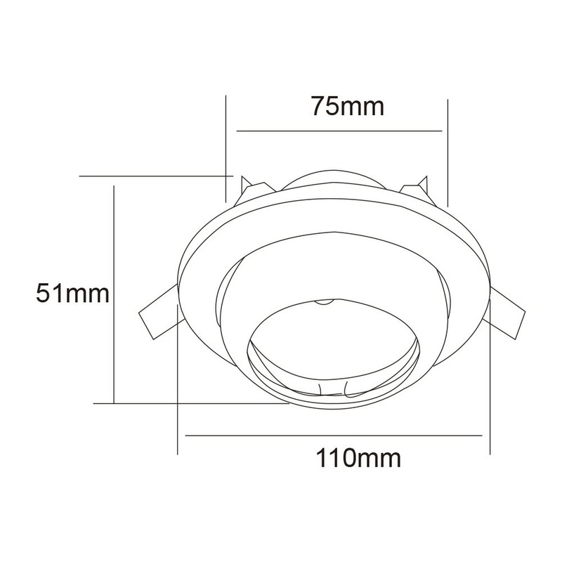 Tecnolite Lámpara para Empotrar, Lámina de Acero, color Negro YD-345/N