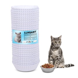 Disposable Pet Food Bowls Pad Paper, Thickening Disposable Pet Bowls, Disposable Pet Food Bowls Small Lining, Suitable for Dry and Wet Food, Kittens, Puppies (300,not included stainless steel bowls)