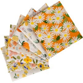 Qililandiy Pack of 7 Cotton Fabric 100% Cotton Sewing Fabrics Patchwork DIY Fabric Package 46 x 56 cm Cut Fabric Squares for Sewing Craft Decoration Orange