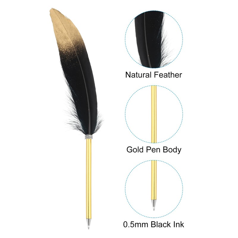 PATIKIL 20 Pcs Feather Ballpoint Pens Bulk 0.5mm Ink Vintage