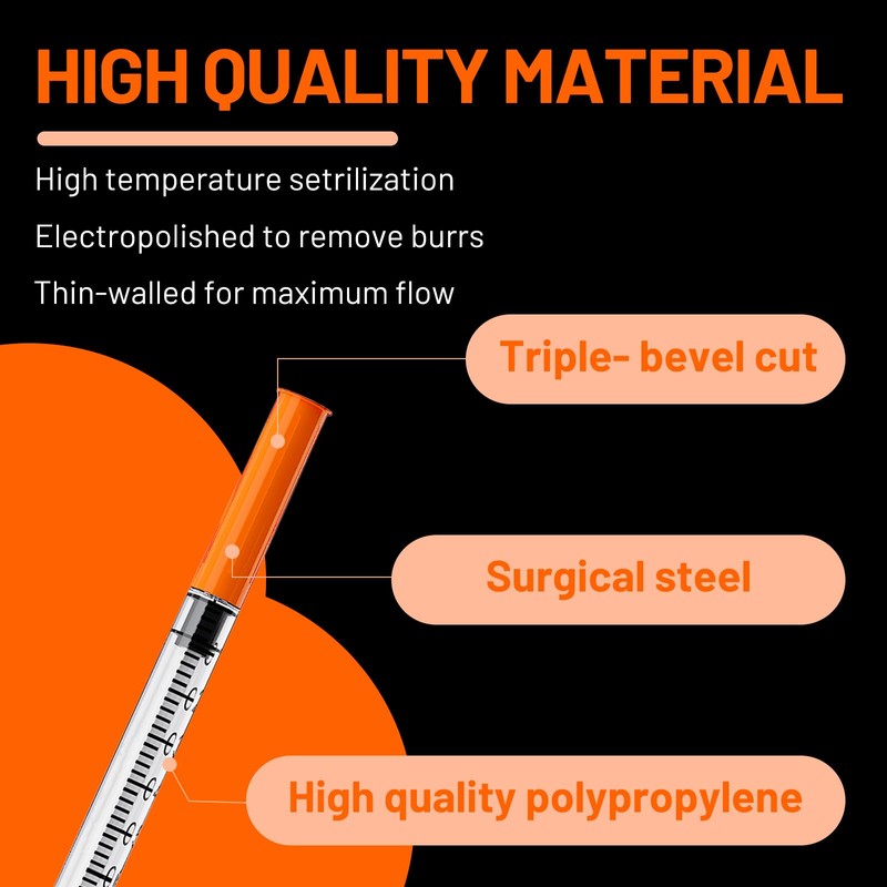 U-100 1mL Syringe 30Ga 1/2" 12.7mm Disposable Tools, Sterile Individually