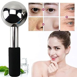 Ice Globes Facials Massager Stainless Steel Cooling Roller for Face, Neck and Eyes, Dark Circles, Bags, Wrinkles, Skin Care (Black)