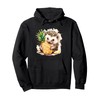 Pineapple Hedgehog Watercolor Artwork Drawing Wildlife Pullover Hoodie