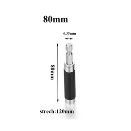 80mm 2pcs Extension Drill Bit Holder 1/4" Hex Shank Magnetic Screwdriver Bit Holder Quick Release Bar Socket Screwdriver Bit Holder