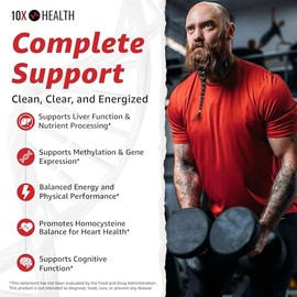 Bamboopha- 10X Health TMG Suplementos Trimetilglicina Aminoácido como Betaína Andria para Apoyo Hígado, Ene