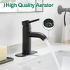 VOTON Black Bathroom Faucet Single Handle Matte Black Bathroom Sink