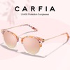 CARFIA Pink Mirrored Acetate Cat Eye Sunglasses for Women Polarized