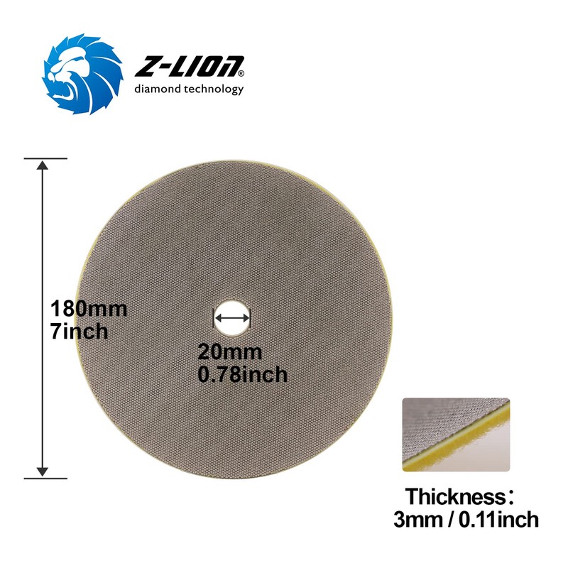 Z-Lion 7 Inches Diamond Polishing Pads Electroplated Grit 200 Professional