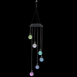 Alpine Corporation RGG644SLR-CC Outdoor Solar Hanging Color Changing Light, 28" Tall, Black