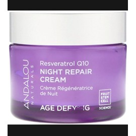Andalou Naturals Night Repair Cream, Resveratrol Q10, Age-Defying, 1.7 oz (50 g)