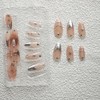 NBNTGH Silver Press on Nails Medium Almond Fake Nails Nude