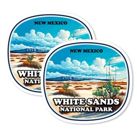 White Sands National Park New Mexico Magnet 4 Inch 2-Pack – Strong Vinyl Decorative Travel Magnets for Fridge Locker Kitchen Office – Cute Fun Aesthetic Cool Durable & Long-Lasting Souvenir ID44999