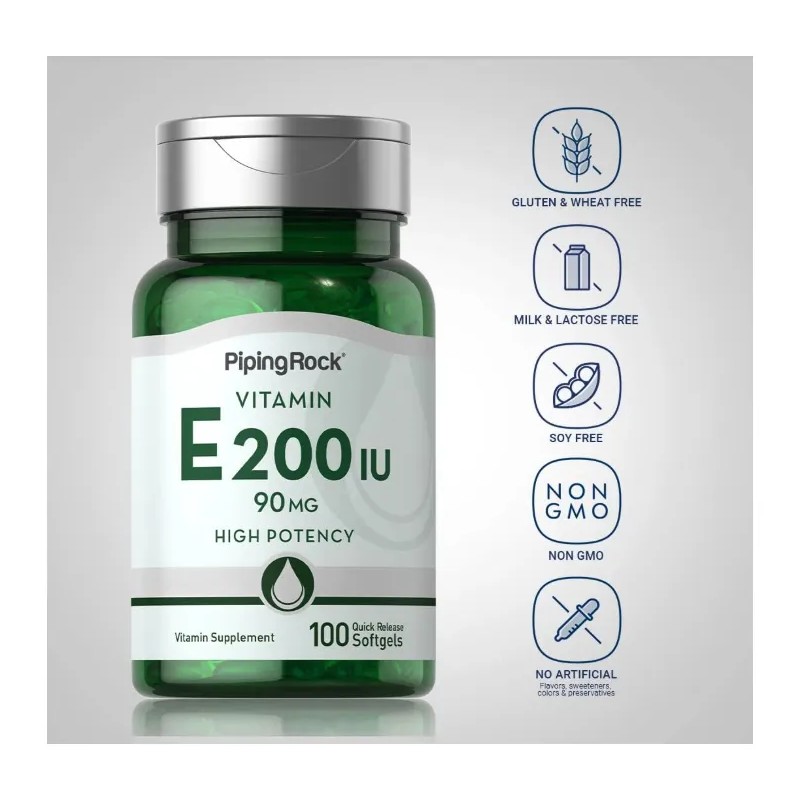 Vitamina E 200ui Piel Sistema Inmune Bienestar 100 Americano Sin