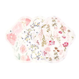 Cloth Napkins, NO 5, Organic Cotton, Set of 3, v01 wh Pure Clean Light Pattern