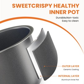 Sweetcrispy 6 QT Electric Pressure Cooker 12-in-1 Multi Digital Cookers, Rice Steamer Yogurt Maker Stainless Steel