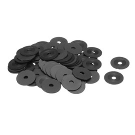 uxcell 60Pcs M4 Nylon Flat Washers 4mm ID 20mm OD 1mm Thick Plain Washer Grommets Plastic Sheet Gasket Fastener Sealing Spacer Gasket Ring, Black