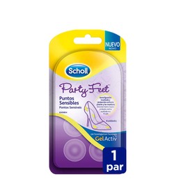 Scholl Party Feet Sensitive Punkte Pads mit Aktiv-Gel-Technologie, anpassbar an alle Schuharten, 6 Pads, 6 Stück, 1