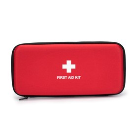 Jipemtra First Aid Hard Case Empty, First Aid Hard Shell Case First Aid EVA Hard Red Medical Bag for Home Health First Emergency Responder Camping Outdoors (Red)