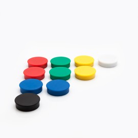 Bullseye Office 24 Round Blue Fridge Magnets, Button Shaped, Small Colorful Magnetic Discs for Kitchen, Cabinet or Classroom, Perfect Whiteboard Supplies for Teachers (Blue)