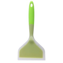 Goeielewe Omelette Spatula 10-Inch Silicone Pancakes Shovel Durable Heat-resistant Wide Spatula Turner Nonstick Fried Shovel for Eggs Crepes Brownies Fish Pancake Pizza (Green)