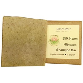 SOAPS4ME Handmade Silk Neem Hibiscus Shampoo Bar | with Sandalwood Essential Oil | Silk | Shea Butter | Sulfate Free | For Men & Women