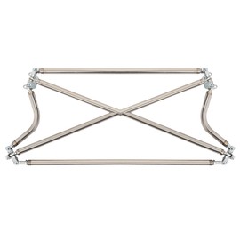 KUAFU Rear Strut Cross Bar Compatible with 1996-2000 Honda Civic EK9 Silvery Stainless Steel Rear Tower Brace Racing Cross Bars