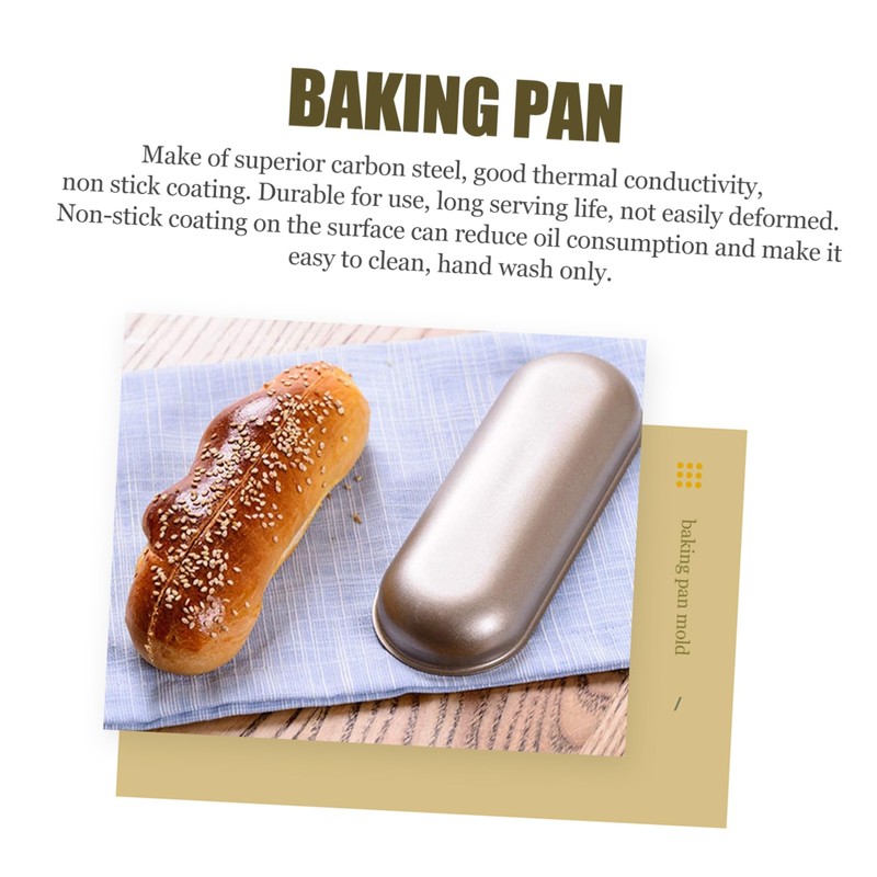 OHPHCALL 3Pcs Non Stick Hot Dog Baking Mold Long Bread