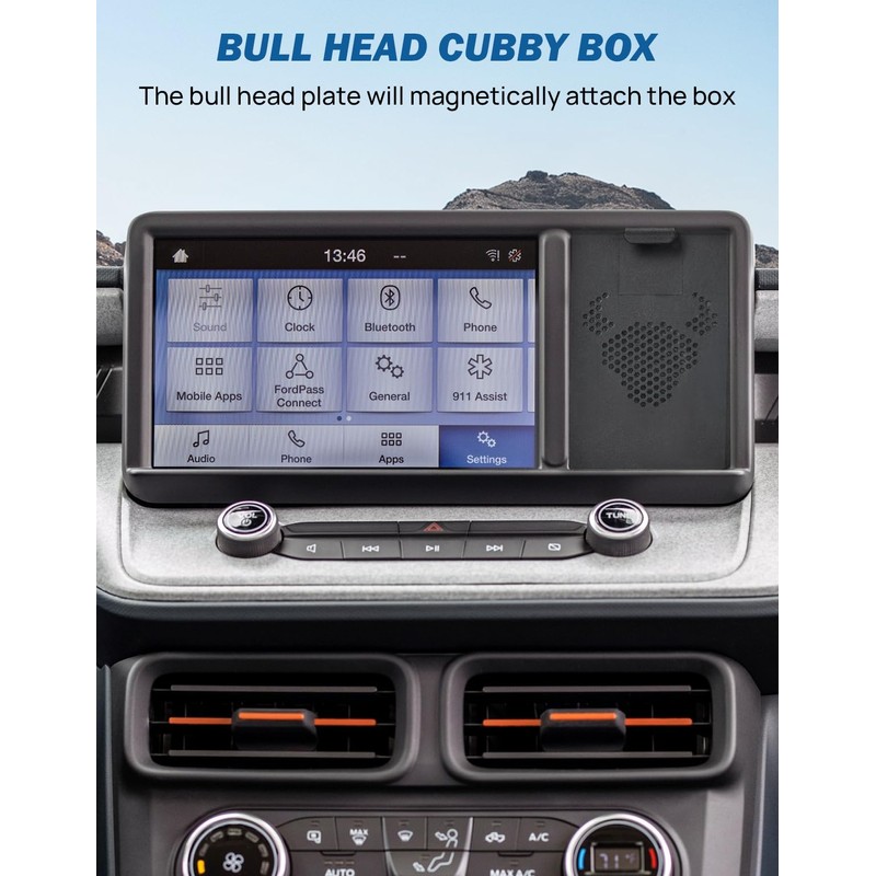 JOYTUTUS Cubby Phone Mount Cubby Storage Compatible with Ford Maverick