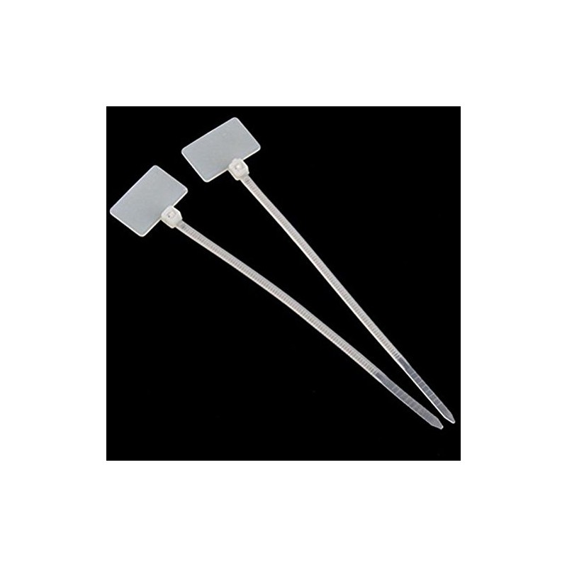 Amgate 100 Pcs Write on Tags Wire Zip Ties Cable