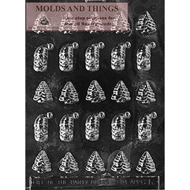MOLDS AND THINGS Bite Size Santa Christmas Tree Chocolate Candy Mold, Clear Plastic, Christmas Tree Shape, 1/4 Cup Capacity
