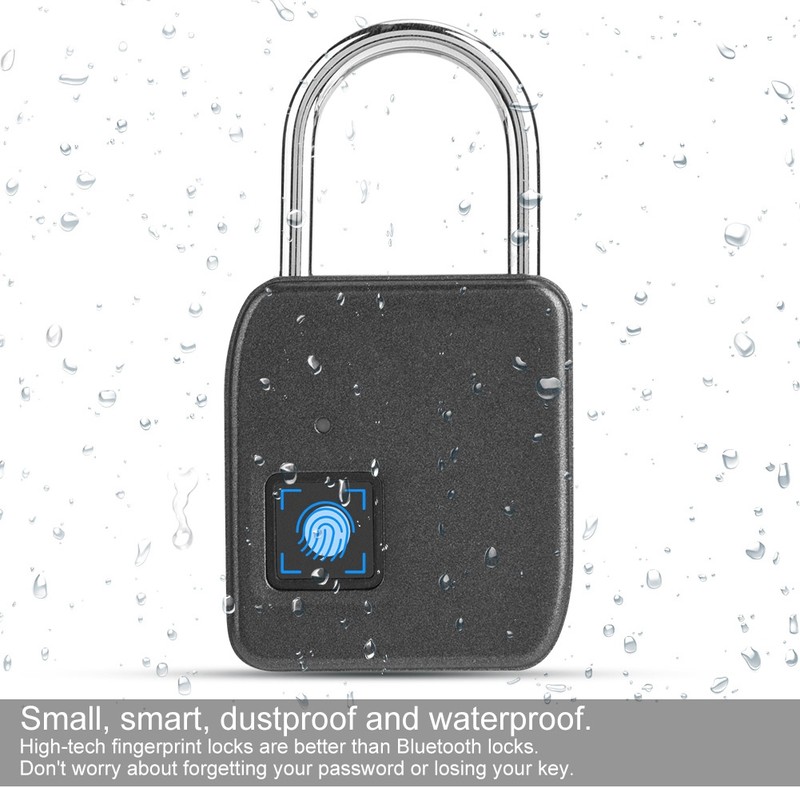 FipiLock Smart Fingerprint Padlock Anti theft Warehouse Dormitory Door Padlock(Gold)