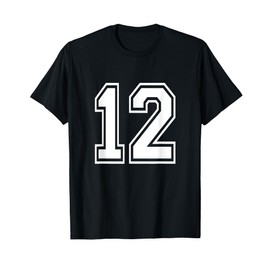 Number 12 Varsity Sports Team Jersey 12th Birthday 12 Years T-Shirt
