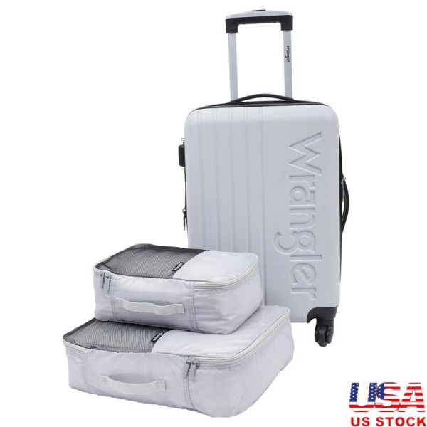 Expandable Hardside 3PC Rolling Luggage Set W/ Carry-on & Packing
