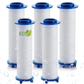 5 austauschbare Baumwollduschfilter | Wasserfilterpatrone | Filter für Duschkopf | Filter für Duschkopf | Filter für Duschkopf | Duschfilter gegen Kalk, Rost, Verunreinigungen 8 cm.