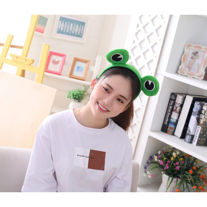 Edostree QWFD-01 Frog Fluffy Headband, Hair Band, Hair Ornament, Costume