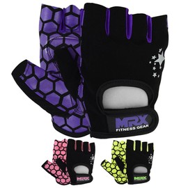MRX Weight Lifting Training Gloves Women Fitness Workout Purple/Black (Small)
