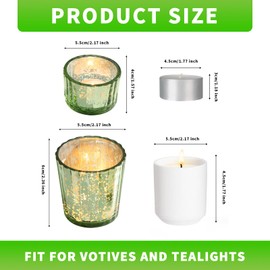 Green Votive Candle Holders Set of 20, Wedding Centerpiece Table Decorations,Glass Candle Holders for Home Decor,Tea Light Candle Holder for Table Centerpiece Thanksgiving Christmas Decor (20, Green)