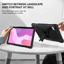 Doemoil case for Aiprotablet K10 10.1 Tablet case, Soft Silicone Rubber Had Shell Kids Friendly Shoulder Strap case for WXUNJA K10B,Aigopad, EDDBNi, JUNINKE K10, YQSAVIOR CP20 Tablets (Black/Black)