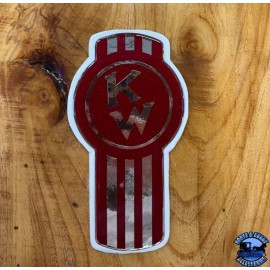 Kenworth Old Style Red/Chrome Kenworth Emblem Decal Replacement High Quality USA Made