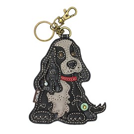 CHALA Dog Collection Women's Decorative Key Fob/Coin Purse Accessory (Black Cocker)