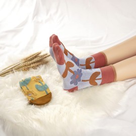 albagu Cotton Casual Crew Socks for Women Novelty Cute Fun Girls Socks 6 Pack