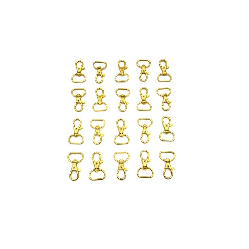 MAKRAMA Gancho Para Llavero Macrame 2cm (20 Pzas) (Dorado)