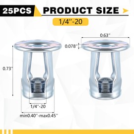 Otoolling 25 Packs Jack Nut 1/4''-20 Threaded Insert Petal Nuts Srew Anchor Spider Blind Fasteners Dowels for Plastic Zinc Plate Aluminum Alloy Steel Pipe Iron Sheet Hollow Plate
