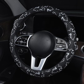 Auto Car Steering Wheel Cover Butterfly Microfiber Leather Breathable Anti-Slip for Men Women Butterfly Car Accessories