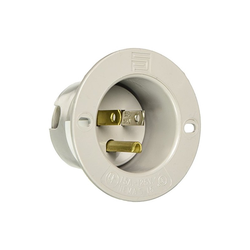 Legrand-Pass & Seymour 5278SS Straight Blade Flanged Inlet, 15 Amp